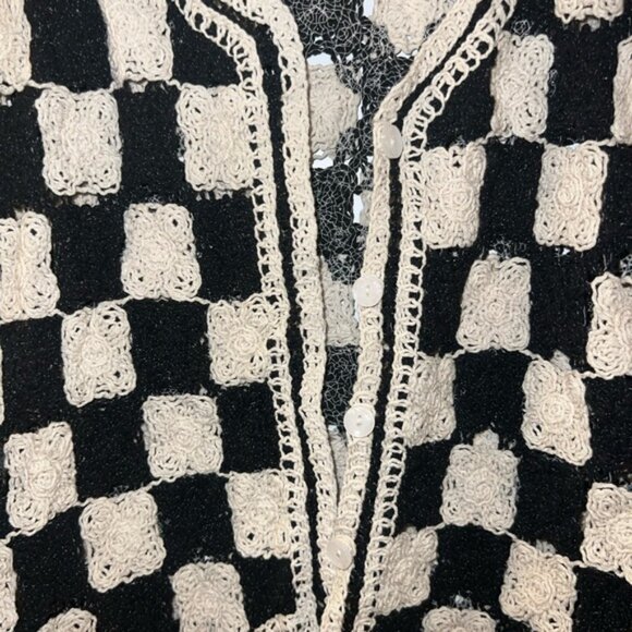 SHEIN Black and Cream Crochet Vest - Picture 2 of 3